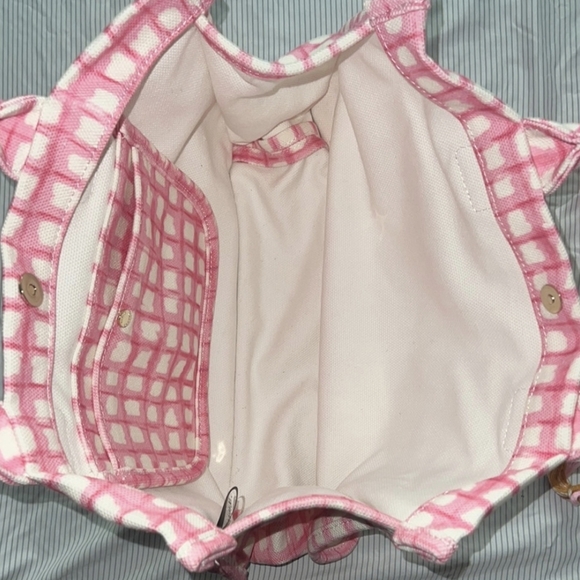 EUC Vince Camuto Pink and White Checkered "Orla Tote" - Picture 3 of 4